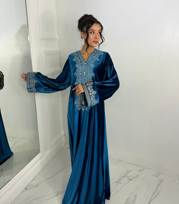 Blue Velvet Dress